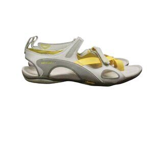 Merrell Women's Barefoot Hylidae Wrap Sandal Size 11 Gray & Yellow Vibram Sole